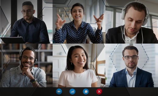 Image of coworkers connecting virtually